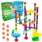 Marble Genius Marble Run Starter Set - 130 Complete Pieces (80 Translucent Marbulous Pieces + 50 Glass-Marbles Set), Marble Run For Kids 3-14 & Toddlers; Toy Marbles Maze Track Game